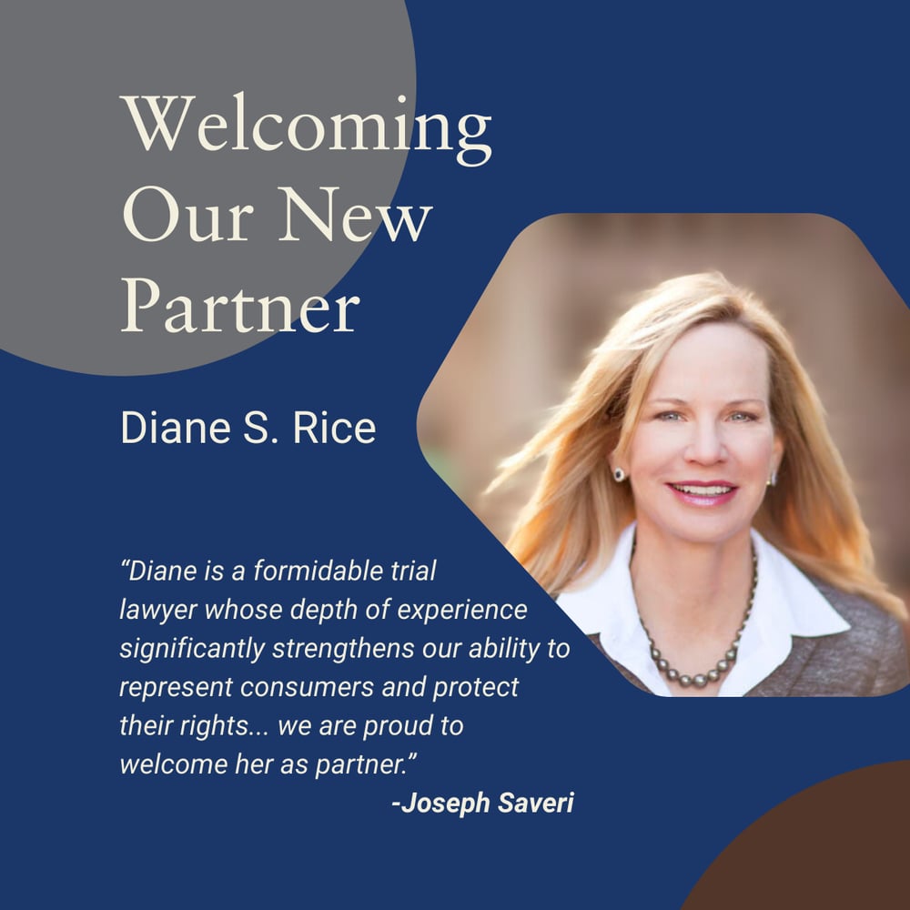 Joseph Saveri Law Firm Welcomes Veteran Trial Lawyer Diane S. Rice as ...