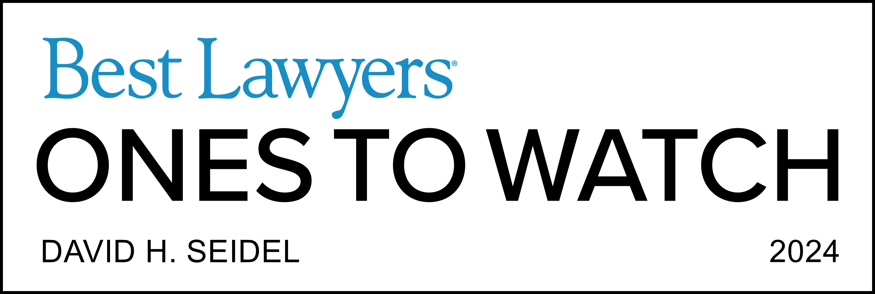 2024 David Seidel Ones To Watch - Best Lawyers badge