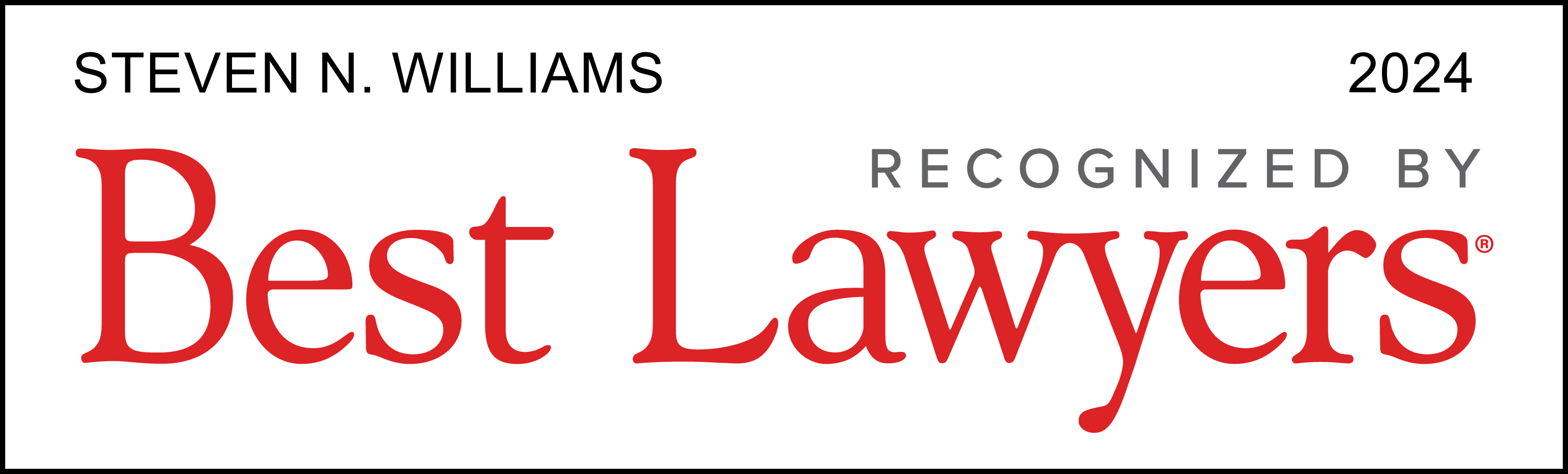 2024 Steven Williams Best Lawyers badge